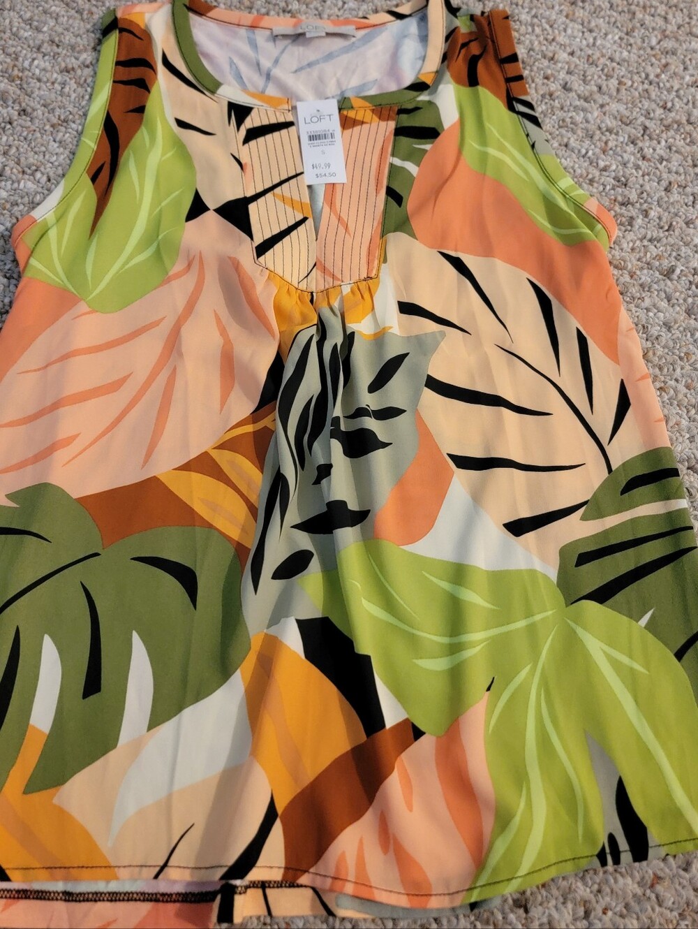 LOFT Tropical Print Sleeveless Top